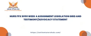 NURS FPX 6050 Week 4 Assignment Legislation Grid and Testimony/Advocacy Statement