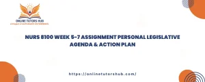 NURS 8100 Week 5-7 Assignment Personal Legislative Agenda & Action Plan
